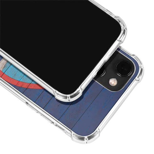 Guam Flag Dark Wood iPhone 14 Clear Case